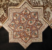 Star-Shaped Tile, Iran, 13th-14th century. Creator: Unknown.