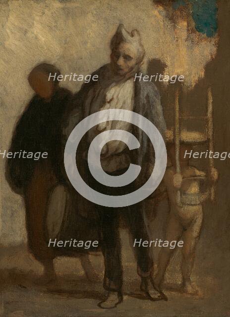 Wandering Saltimbanques, 1847/1850. Creator: Honore Daumier.