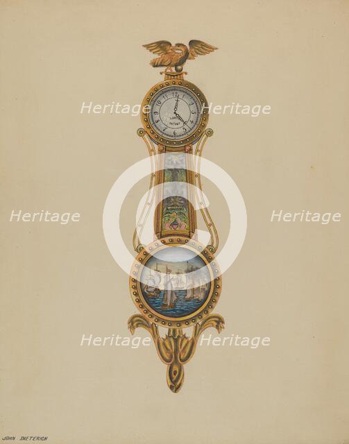 Clock, c. 1938. Creator: John Dieterich.