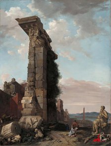 Capriccio with Roman Ruins, Sculptures and a Port, 1650. Creator: Bartholomeus Breenbergh.