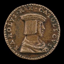 Charles V, 1500-1558, King of Spain 1516-1556, Holy Roman Emperor 1519 [obverse]. Creator: Giovanni Maria Pomedelli.