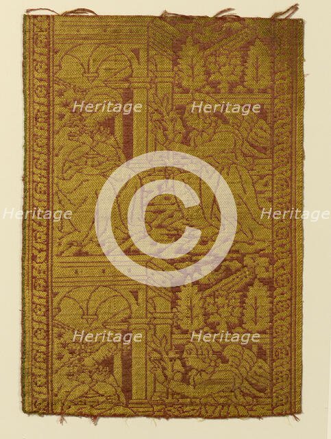 Fragment (From an Orphrey Band), Italy, 15th century. Creator: Unknown.