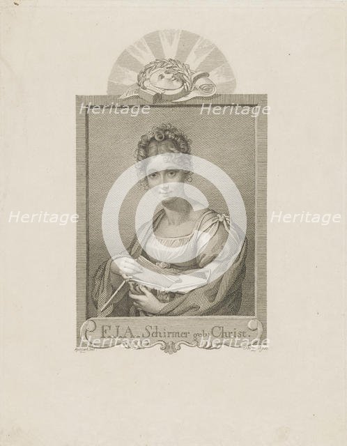 Portrait of the actress Friederike Schirmer, née Christ (1785-1833) , c. 1830. Creator: Retzsch, Moritz (1779-1857).