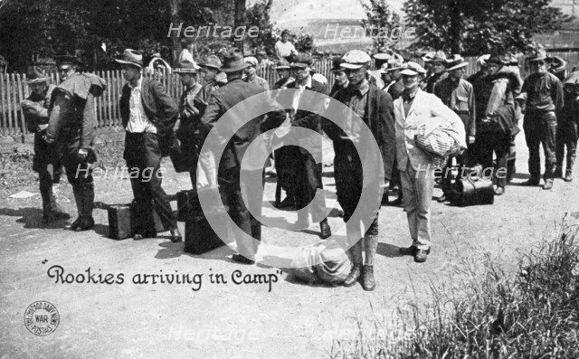 Rookies arriving in camp, Fort Sheridan, Illinois, USA, 1920. Artist: Unknown