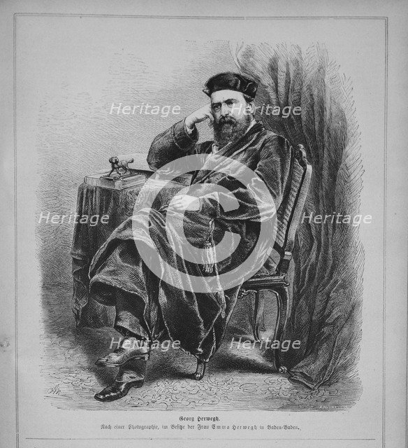 Georg Herwegh (1817-1875), 1870s. Artist: Anonymous  