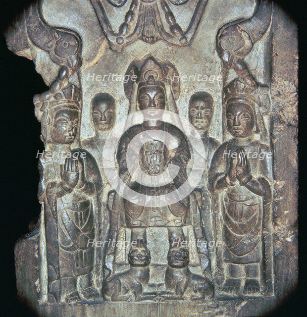Chinese Buddhist Stela, 6th century. Artist: Unknown