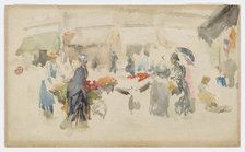 Flower Market: Dieppe, 1885. Creator: James Abbott McNeill Whistler.