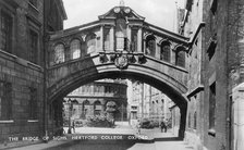 The Bridge of Sighs, Hertford College, Oxford University, Oxford, early 20th century. Artist: Unknown