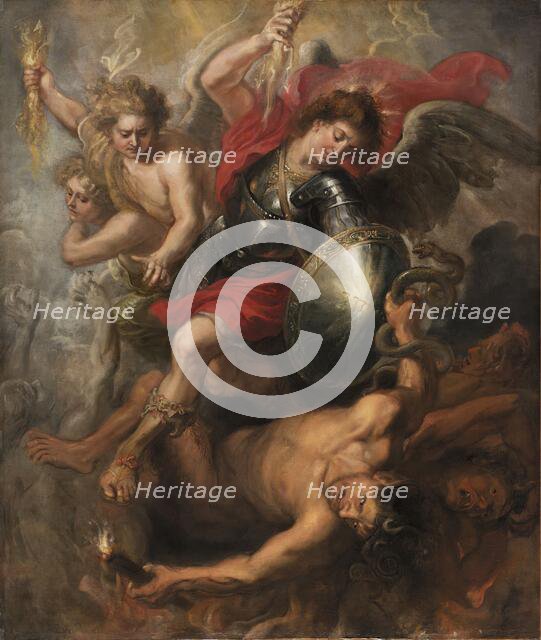 St. Michael expelling Lucifer and the Rebel Angels, 1622. Creator: Workshop of Peter Paul Rubens.