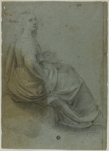 Seated Woman in Profile, to Right, n.d. Creator: Domenico Fiasella.