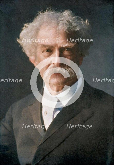 Samuel Langhorne Clemens, American humorist, novelist, writer and lecturer, 1910. Creator: Ernest Herbert Mills.