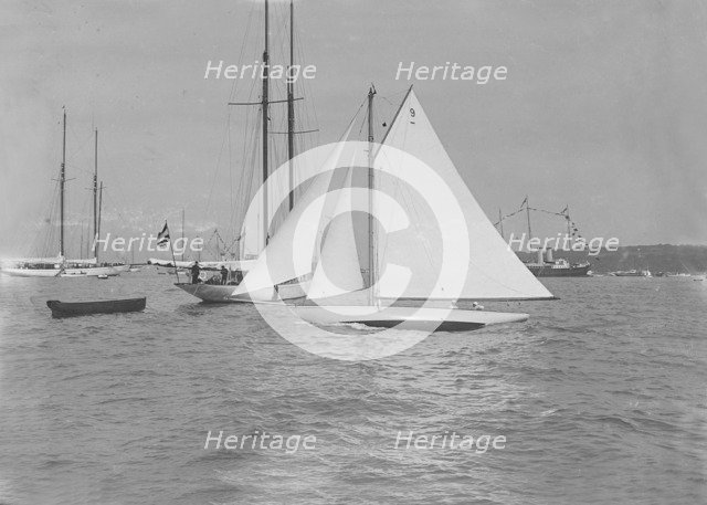 The cutter 'Folly' under sail. Creator: Kirk & Sons of Cowes.