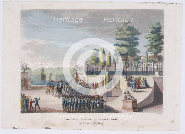 The Coup of 18 Fructidor, Year V, 1804. Artist: Berthault, Pierre Gabriel (1748-1819)