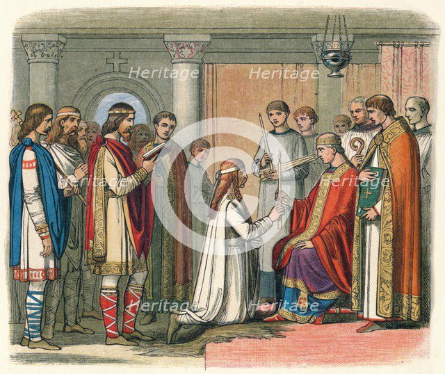 'Baptism of King Guthorm', 878 (1864). Artist: James William Edmund Doyle.