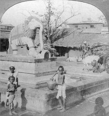 An elephant fountain, Madura, India, 1901.Artist: BL Singley