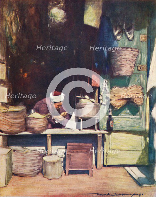 'A Seed Stall, Delhi', 1903. Artist: Mortimer L Menpes.