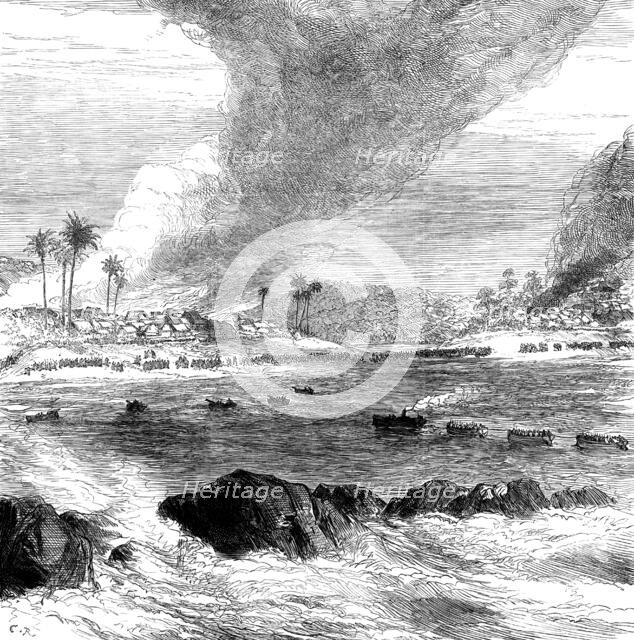The War on the Gold Coast: destruction of the villages of Ampenee and Akimfoo, October 14, 1873. Creator: Unknown.
