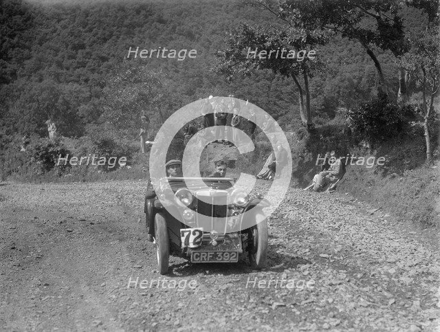 MG PA competing in the Mid Surrey AC Barnstaple Trial, Beggars Roost, Devon, 1934. Artist: Bill Brunell.