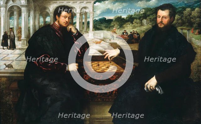 Two Chess Players, ca 1545. Creator: Bordone, Paris (1500-1571).