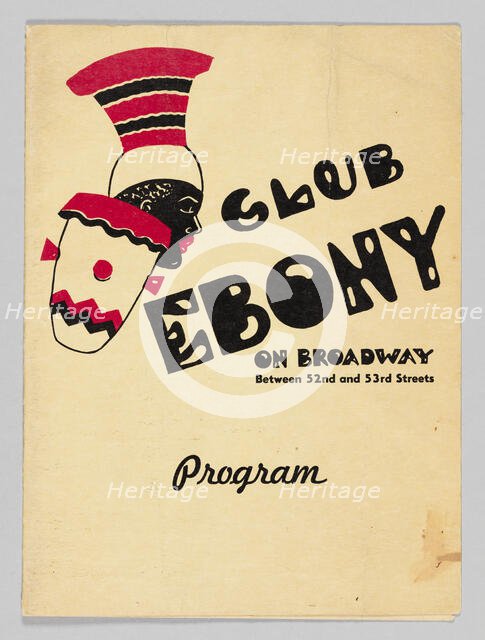 Programme for Club Ebony, 1947-1948. Creator: Unknown.
