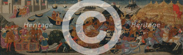 The Battle of Pharsalus and the Death of Pompey, 1455/60. Creators: Workshop of Apollonio di Giovanni, Workshop of Marco del Buono Giamberti.