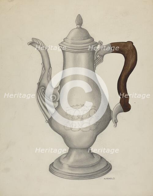 Silver Coffee Pot, 1935/1942. Creator: Madeline Arnold.