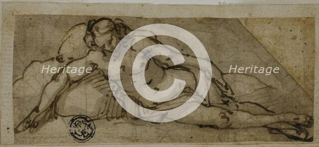 Reclining Female Nude, 1576-1641. Creator: Lazzaro Tavarone.