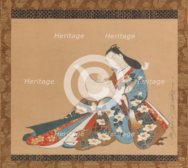 Courtesan Writing a Letter , ca. 1715. Creator: Kaigetsudo Doshin.