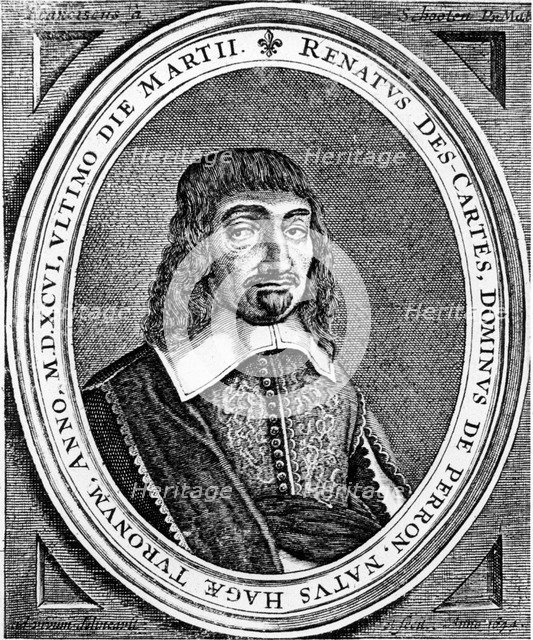 Rene Descartes, French philosopher and mathematician, 1672. Artist: Unknown