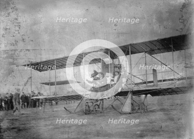 Flights And Tests of Rex Smith Plane Flown By Anthony Jannus; in plane with Miss Laura Merriam, 1912 Creator: Harris & Ewing.