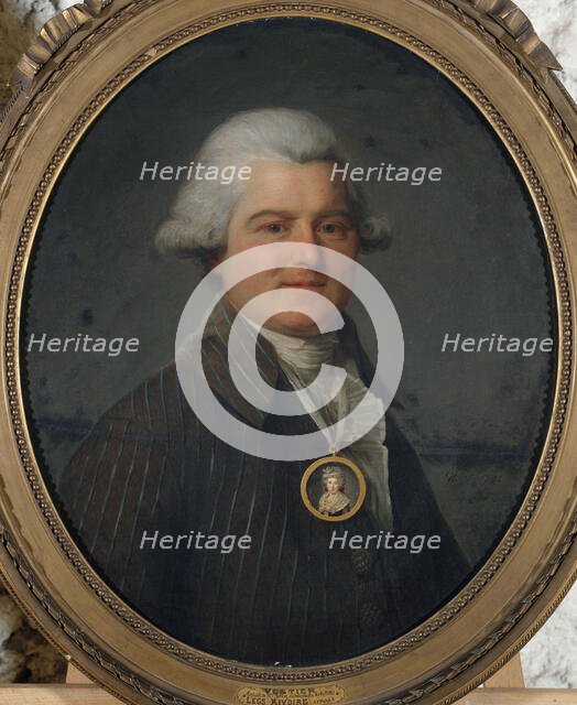 Portrait d'homme portant en sautoir un médaillon à l'effigie de sa femme, 1792. Creator: Antoine Vestier.