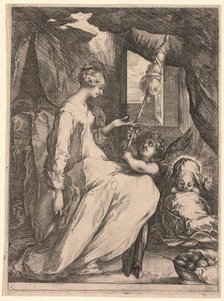 The Virgin and Child with Distaff and an Angel, c. 1611-1613. Creator: Jacques Bellange (French, c.1575-1616).