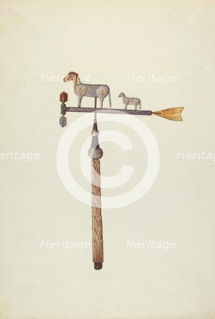 Sheep Weather Vane, c. 1938. Creator: Laura Bilodeau.