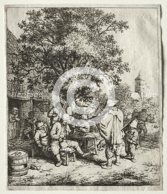 The fiddler and the hurdy-gurdy boy. Creator: Adriaen van Ostade (Dutch, 1610-1684).