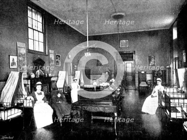 St. Mary's Hospital, Paddington: in a ward, 1895. Creator: Russell & Sons.