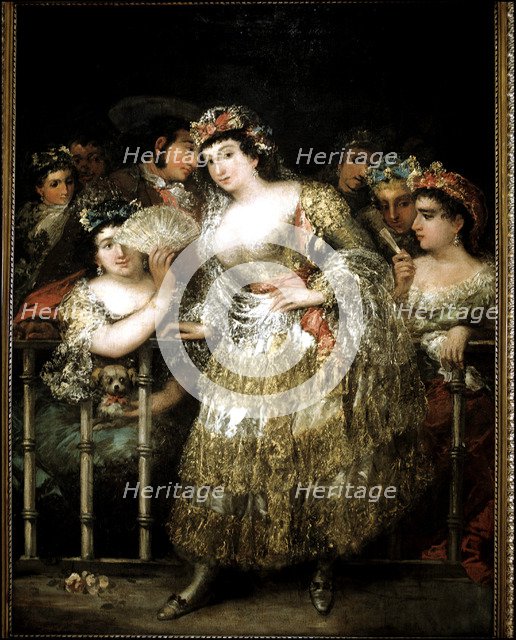 The Maja in gold and silver', Eugenio Lucas Oil.