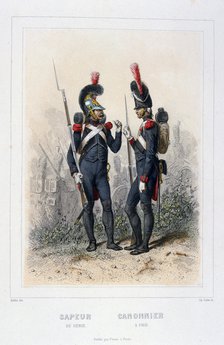 'Sapper and Gunner', Napoleon's Imperial Guard, (1859). Artist: C Colin