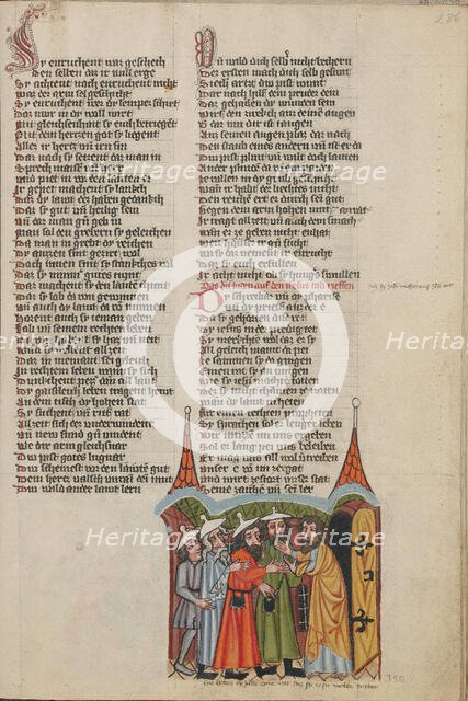 The Consultation of the Pharisee; Weltchronik, about 1400-1410. Creator: Unknown.