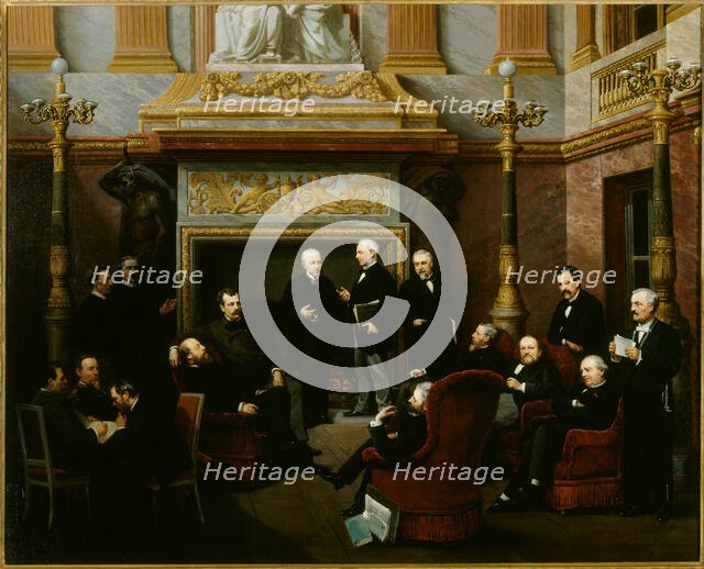 Smoking Room of the National Assembly at Palace of Versailles, in 1876, c1876. Creator: Leon Aclocque.