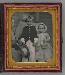 Untitled (Portrait of a Boy and Girl), 1855. Creator: Unknown.