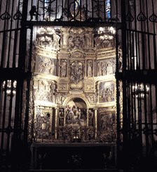 Detail of the main altarpiece of the cathedral of El Burgo de Osma, by Juan de Juni, built betwee…