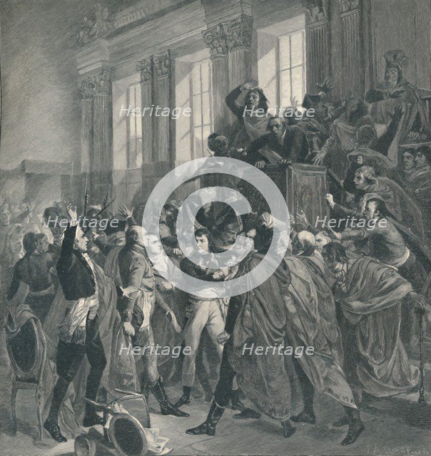 'Bonaparte at the Council of the Five Hundred - St. Cloud, November 10, 1799 (19th Brumaire)', 1896. Artist: Peter Aitken.