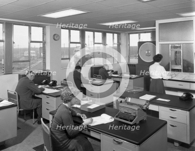 Weighbridge office scene, Spillers foods, Gainsborough, Lincolnshire, 1961. Artist: Michael Walters