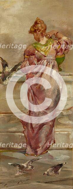 At the Fountain, about 1892. Creator: Walter Shirlaw.