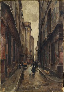 Rue Beaubourg at the corner of rue Simon-le-Franc, 1897. Creator: Paul Schaan.