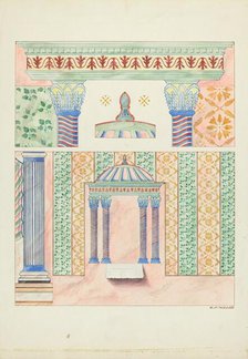 Details of Wall Paintings, Side Wall of Sanctuary, 1935/1939. Creator: Randolph F Miller.