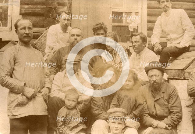 A Group Portrait of Convicts with Children, 1906-1911. Creator: Isaiah Aronovich Shinkman.