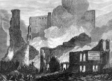 The Great Fire at Chicago: ruins on the south side of Lake-Street, 1868. Creator: Unknown.