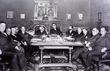 Second Republic, the first Council of Ministers chaired by Alcalá Zamora in Madrid, April 1931, f…