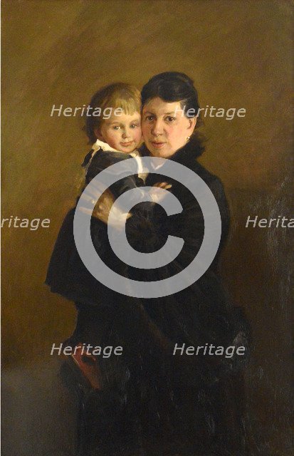 Portrait of Countess Sophia Andreevna Tolstaya (1844-1919), with Daughter Alexandra.
